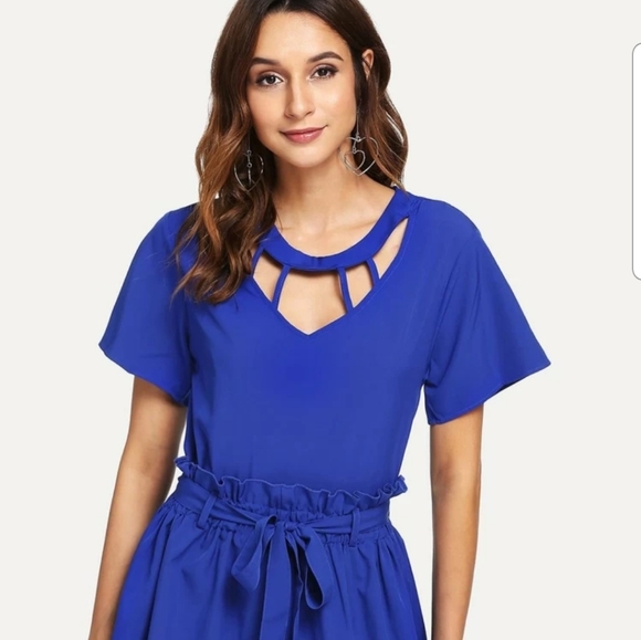 Tops - Cutout Strappy Neck Top